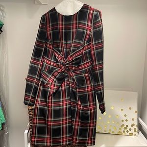 Maje Plaid Holiday Dress